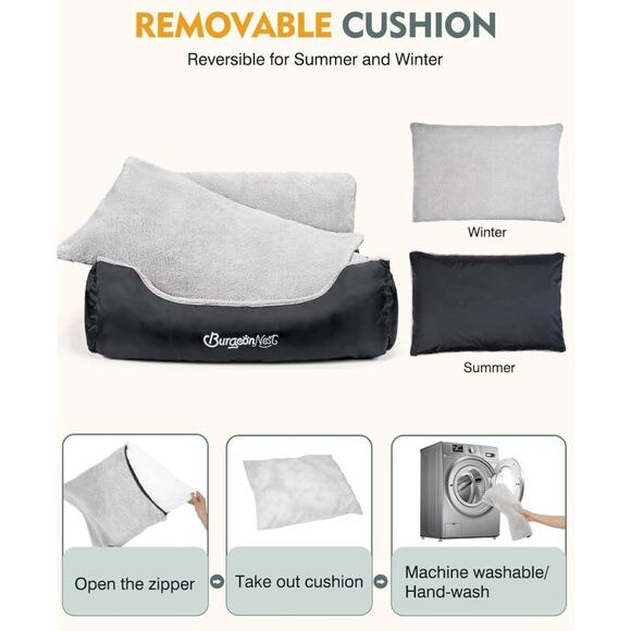 Detachable, Washable Pet Carseat, Under 55 lbs, Soft Booster, Storage Pockets - Picture 6 of 8